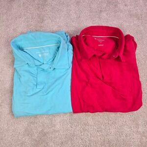 Coolibar AROBELLO Polo Shirt Lot (2) UPF 50+ Long Sleeve Top Men M Tropical Golf